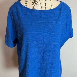 J. Crew Vibrant Blue Textured Blouse Large